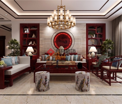 中糧隆璽世家276平中式風格裝修效果圖---禪意生活