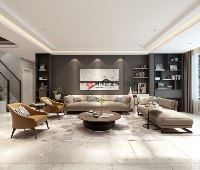 漫步地中海400平現代極簡裝修效果圖--為空間留白，詩意生活